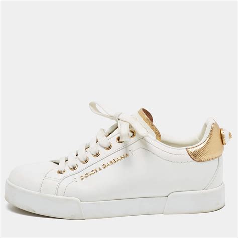 dolce gabbana white gold sneakers|Dolce & Gabbana white sneakers women.